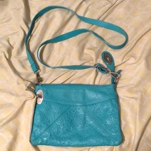 Gorgeous Teal Italian Leather Cross-Body